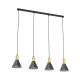 Люстра підвісна ROSA 4 BL 1388/4 Emibig чорний, золотий