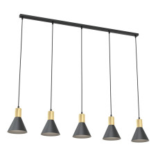 Люстра підвісна ROSA 5 BL 1388/5 Emibig чорний, золотий