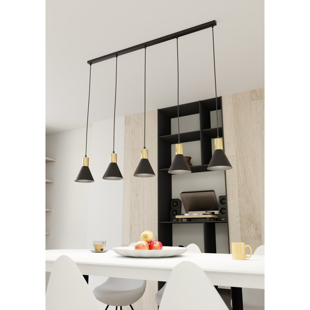 Люстра підвісна ROSA 5 BL 1388/5 Emibig чорний, золотий