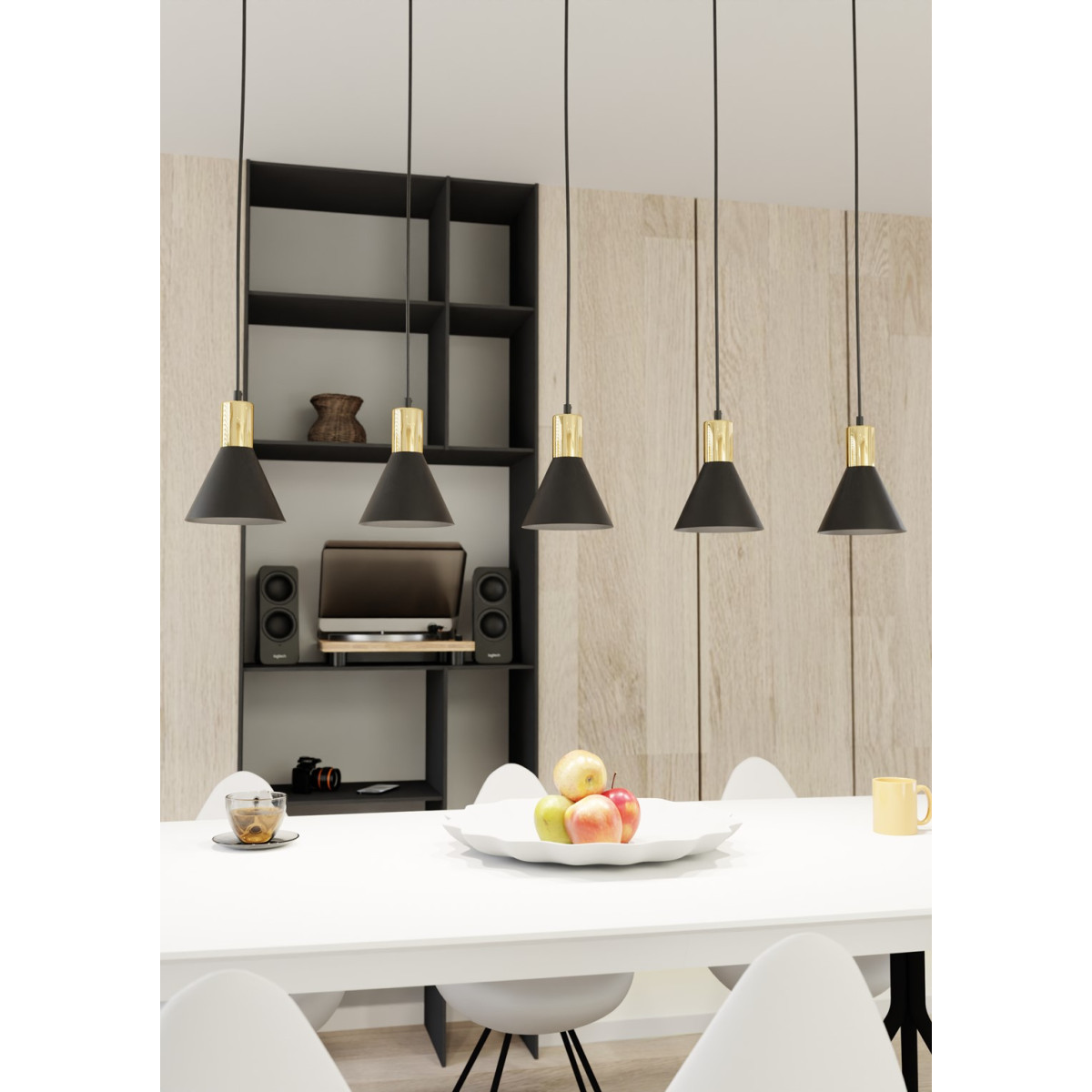 Люстра підвісна ROSA 5 BL 1388/5 Emibig чорний, золотий