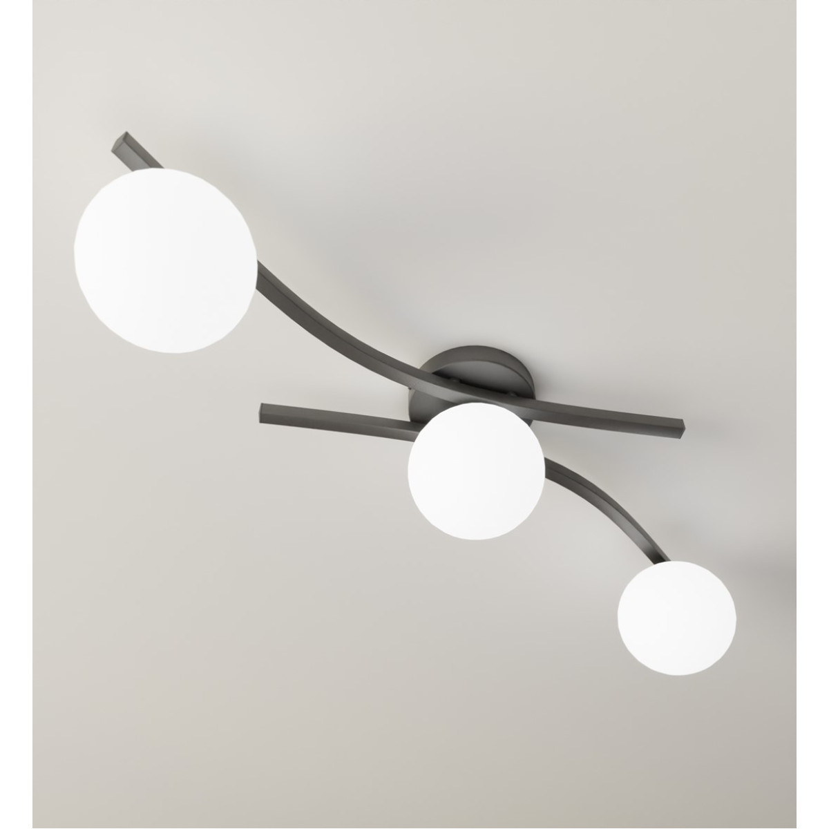 Світильник стельовий OPUS 3 BL OPAL 1390/3 Emibig чорний