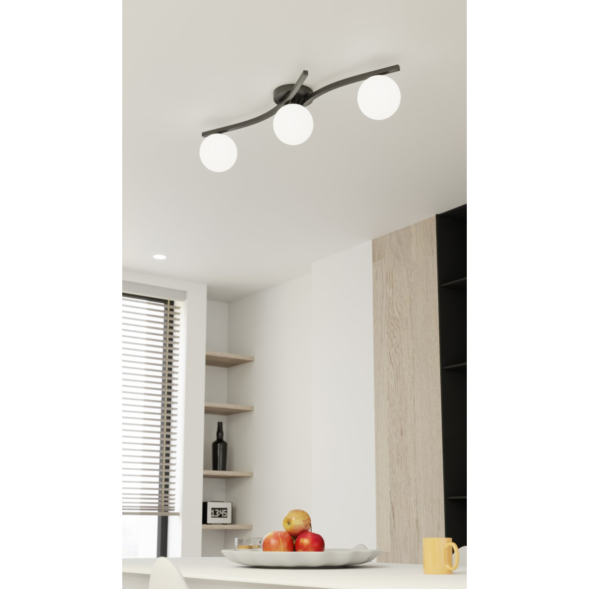 Світильник стельовий OPUS 3 BL OPAL 1390/3 Emibig чорний