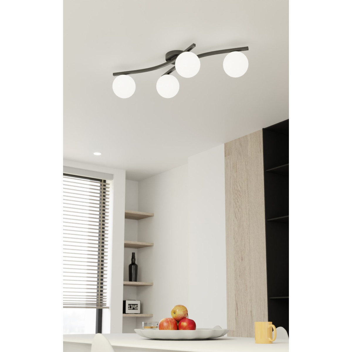 Світильник стельовий OPUS 4 BL OPAL 1390/4 Emibig чорний