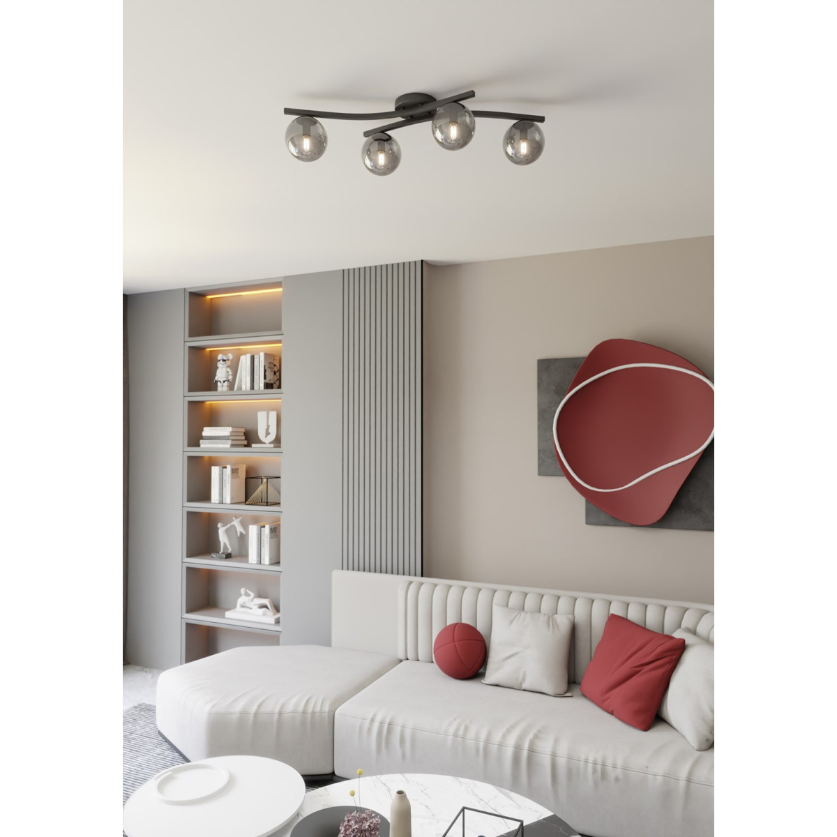Світильник стельовий OPUS 4 BL GRAFIT 1391/4 Emibig чорний