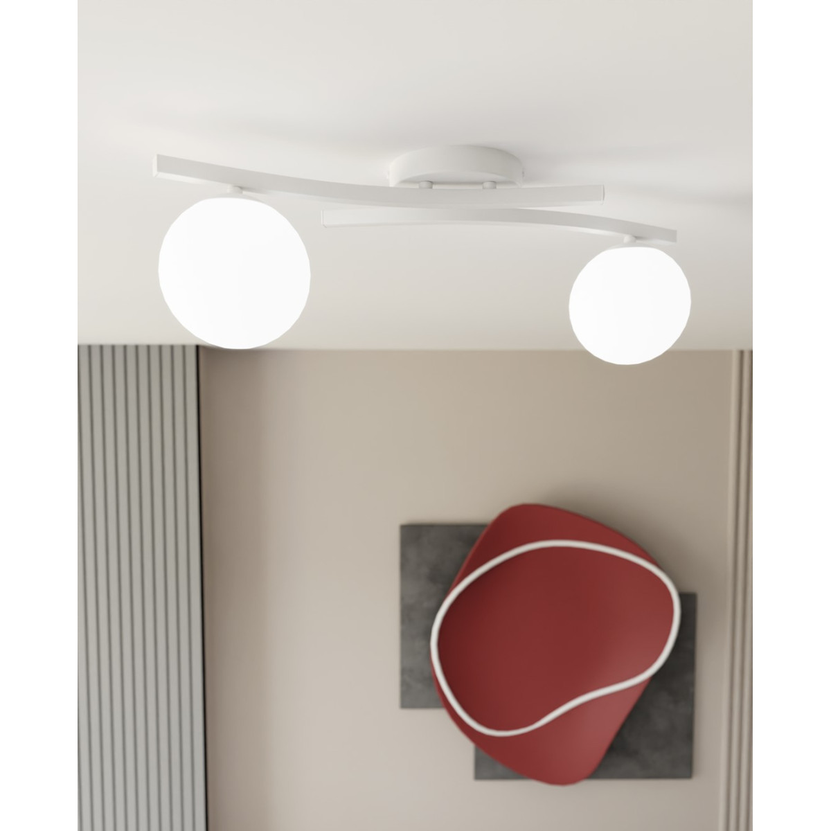 Світильник стельовий OPUS 2 WH OPAL 1392/2 Emibig білий