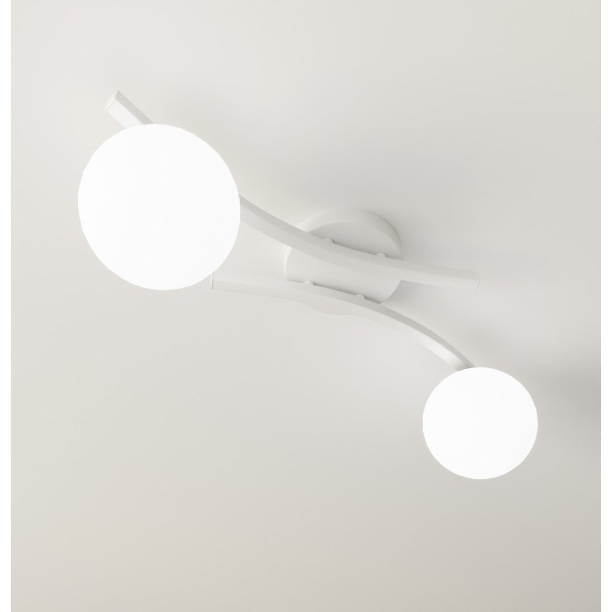 Світильник стельовий OPUS 2 WH OPAL 1392/2 Emibig білий