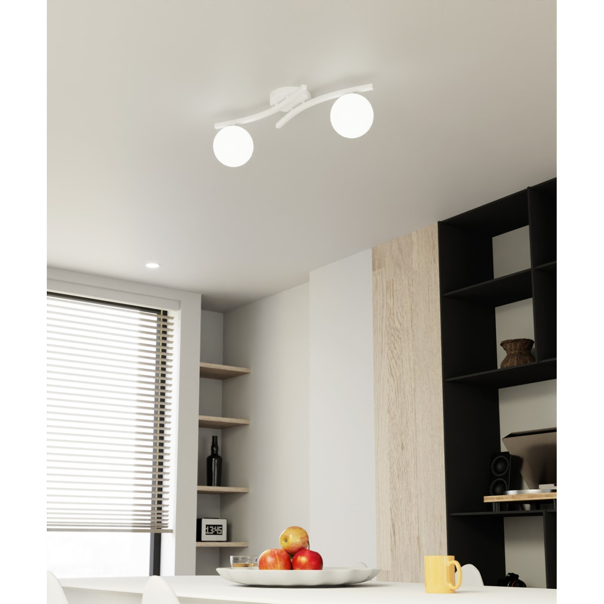 Світильник стельовий OPUS 2 WH OPAL 1392/2 Emibig білий