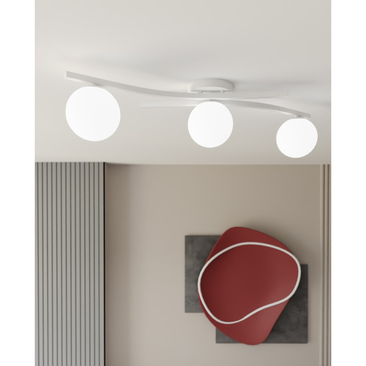 Світильник стельовий OPUS 3 WH OPAL 1392/3 Emibig білий
