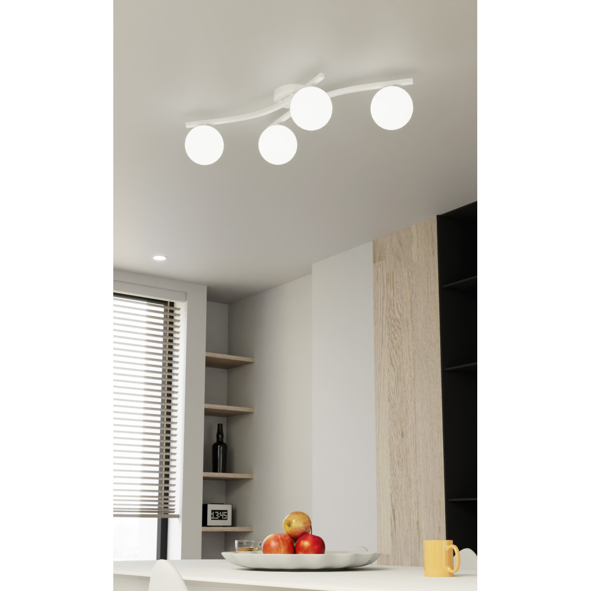 Світильник стельовий OPUS 4 WH OPAL 1392/4 Emibig білий