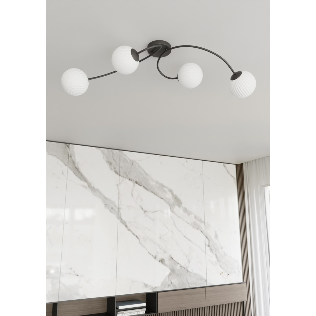 Світильник стельовий VIBRA 4 BL OPAL 1398/4 Emibig чорний