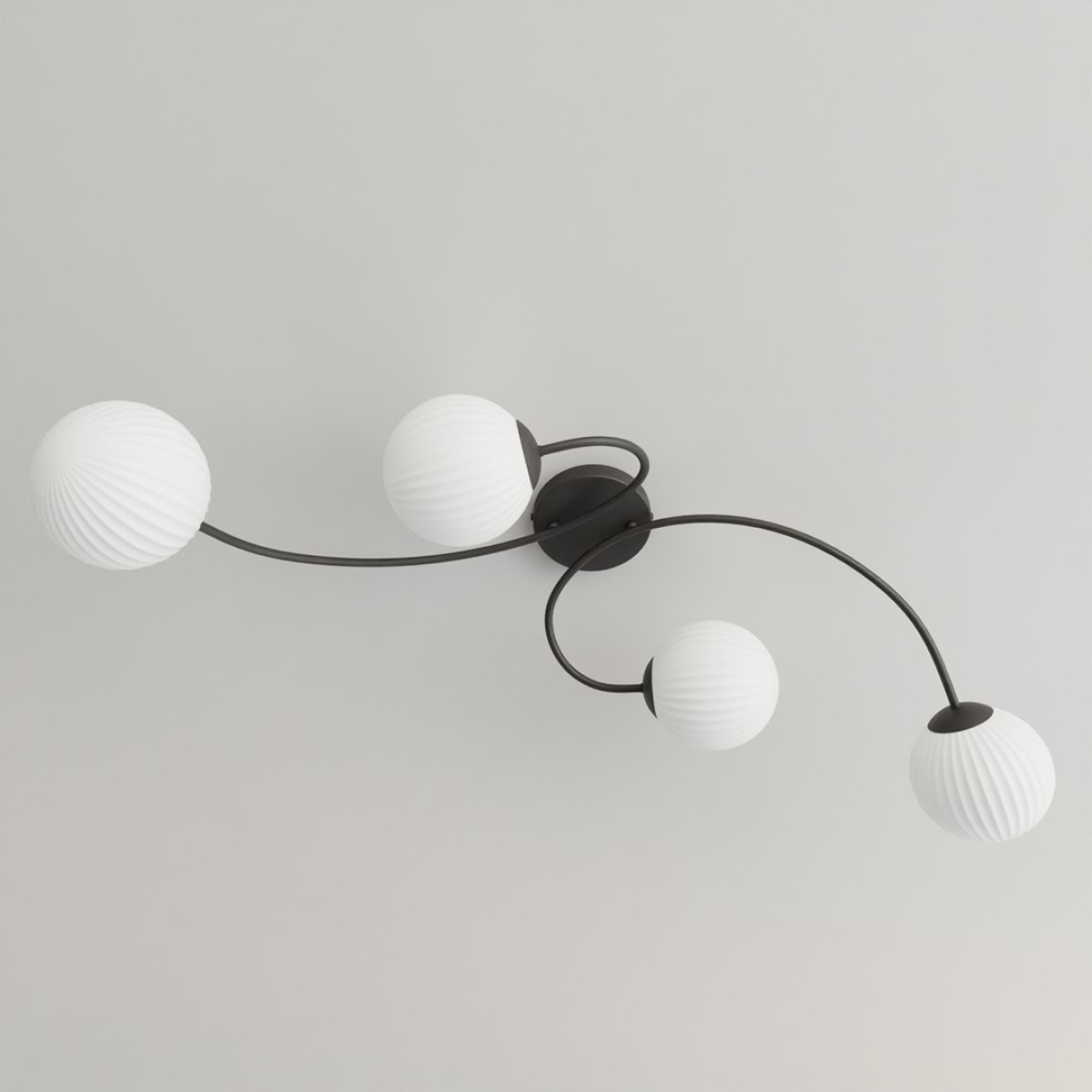 Світильник стельовий VIBRA 4 BL OPAL 1398/4 Emibig чорний