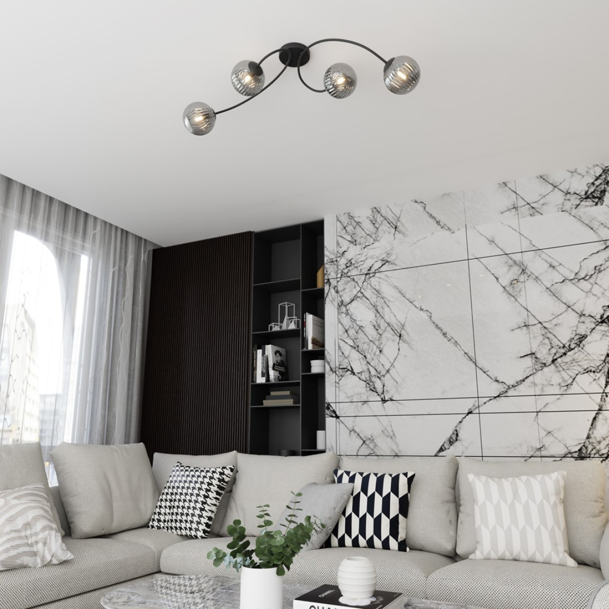 Світильник стельовий VIBRA 4 BL GRAFIT 1399/4 Emibig чорний
