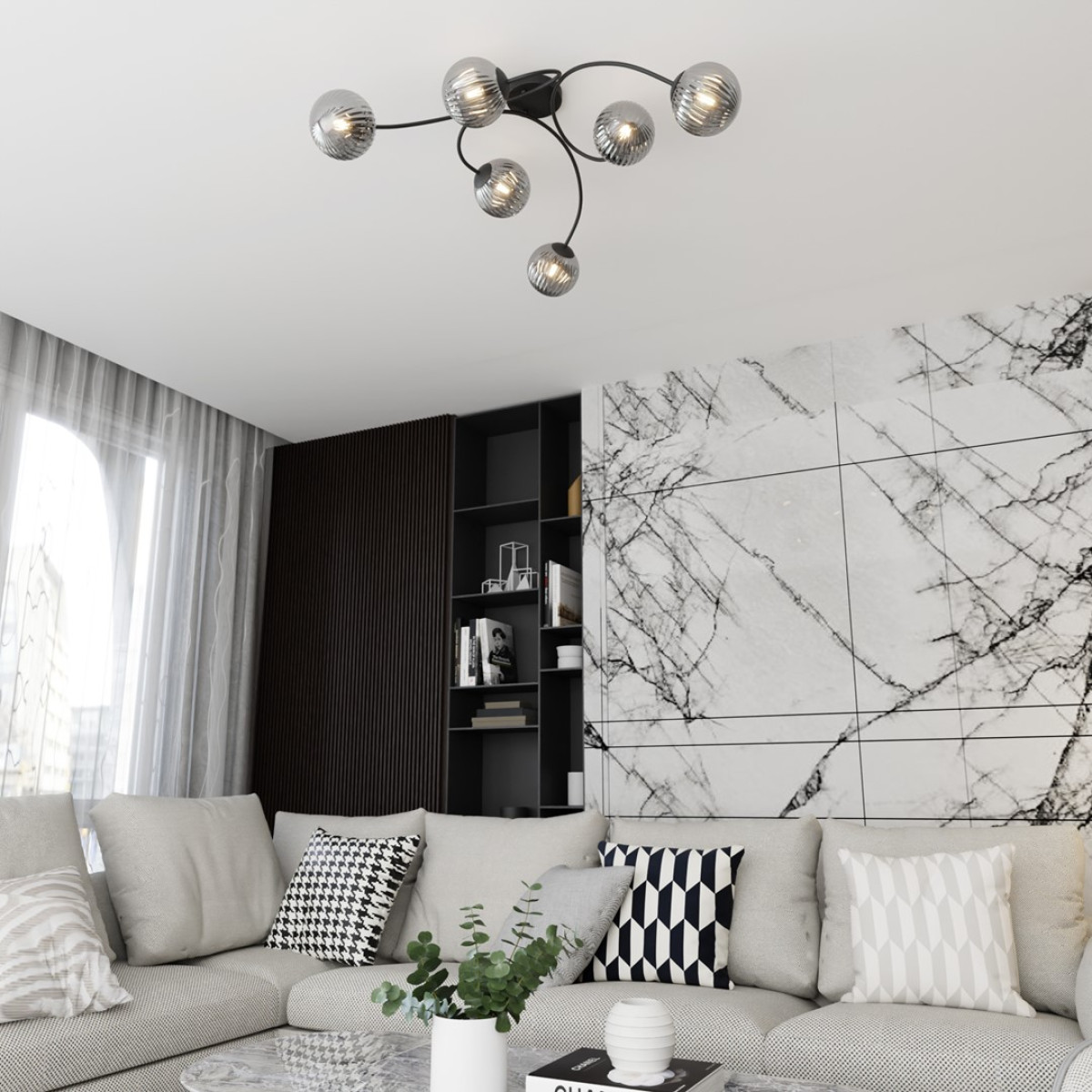 Світильник стельовий VIBRA 6 BL GRAFIT 1399/6 Emibig чорний