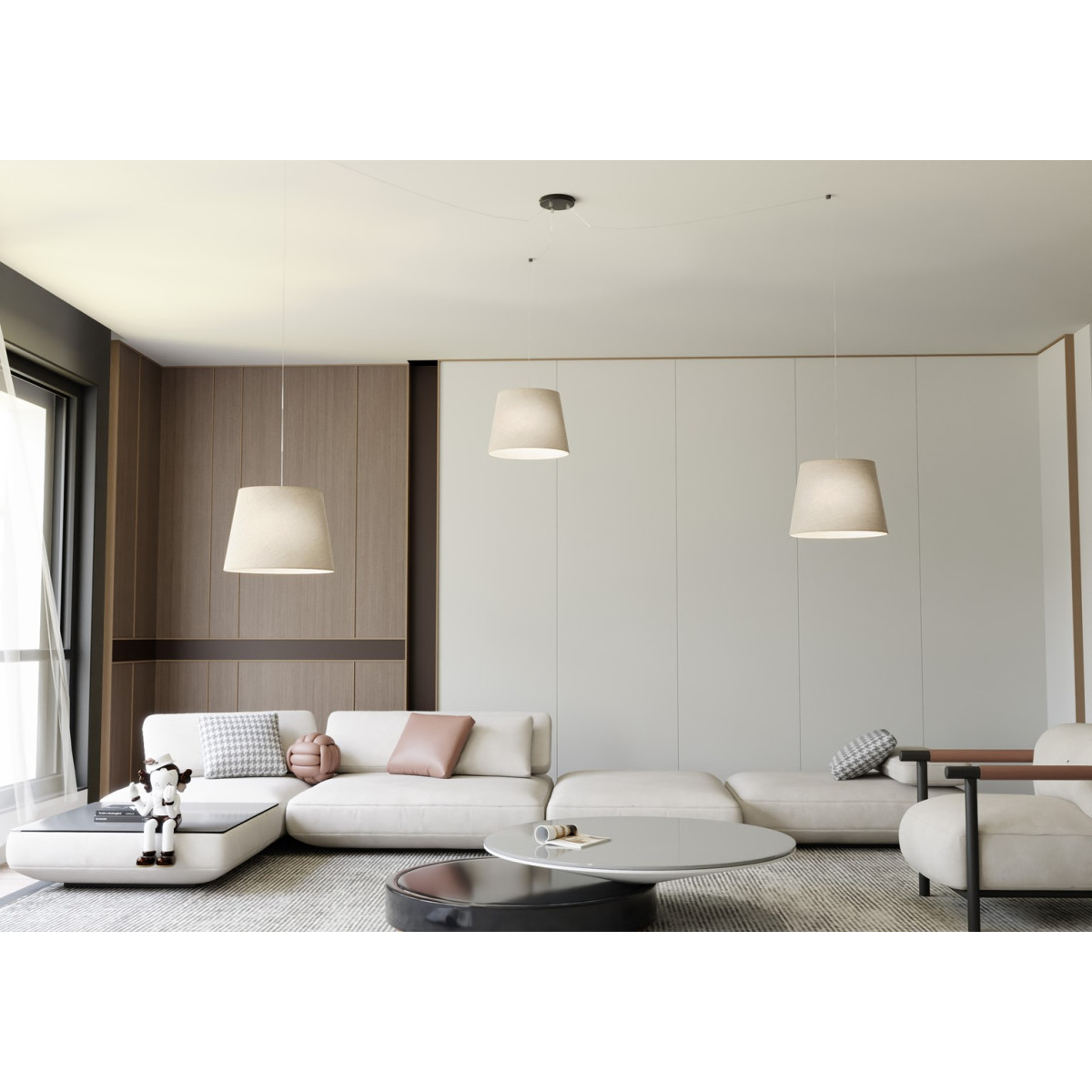 Люстра підвісна ASCOT 3 BEIGE 1423/3 Emibig чорний