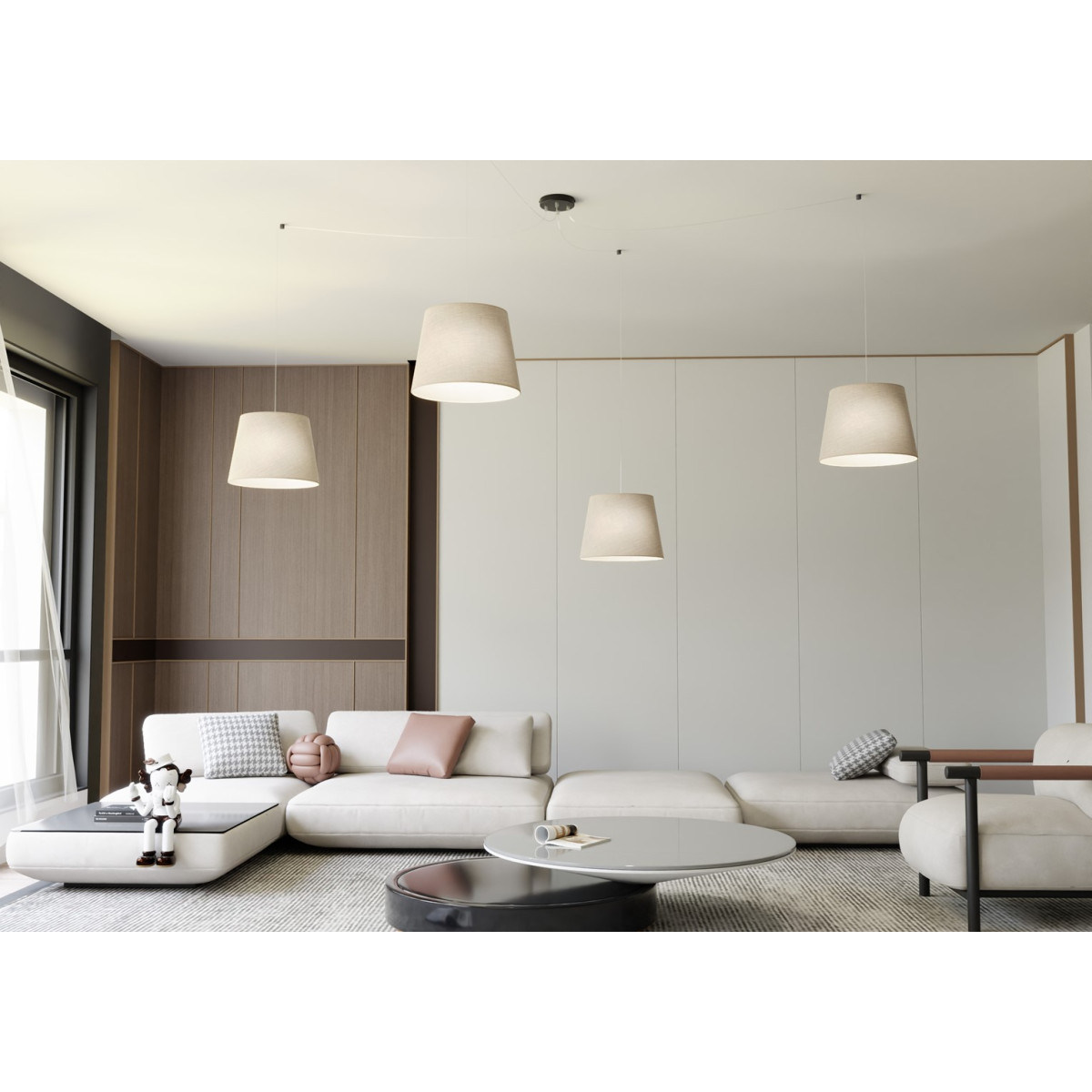 Люстра підвісна ASCOT 4 BEIGE 1423/4 Emibig чорний
