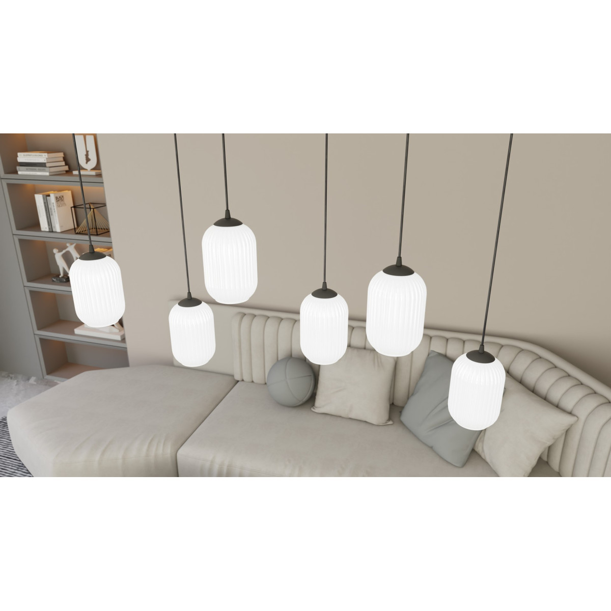 Люстра підвісна VERDI 3 BL OPAL 1435/3 Emibig чорний