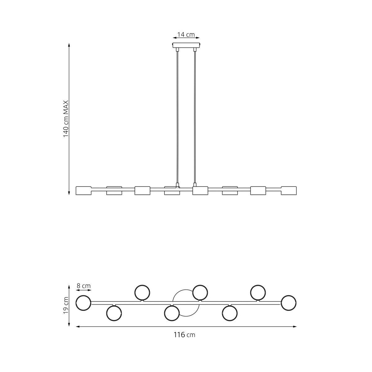 Люстра MEGARA 8 1707/8 EMIBIG бежевий 1707/8 EMIBIG