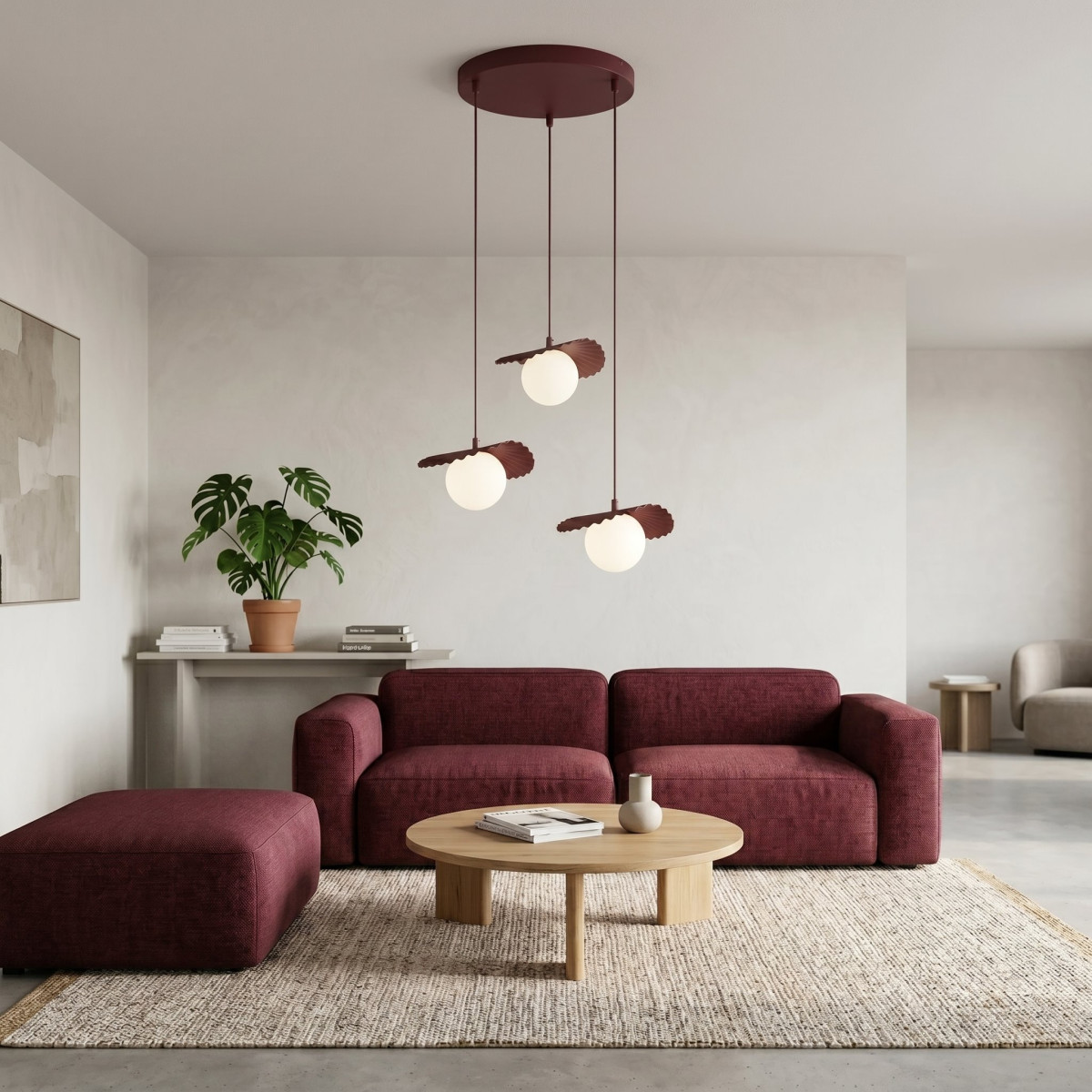 Люстра FLORA 3 1761/3 EMIBIG бургунді 1761/3 EMIBIG