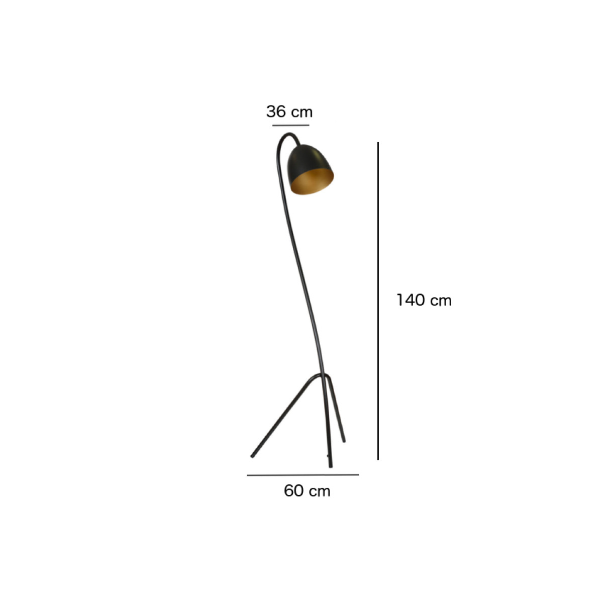 Торшер HARIS LP1 BLACK GOLD EMIBIG 864/1 Emibig