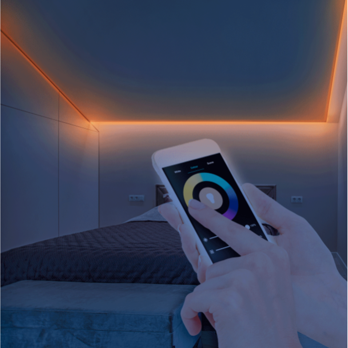 WiFi світлодіодна стрічка 5м 4000K + RGB IP65 музична функція 313928 Polux