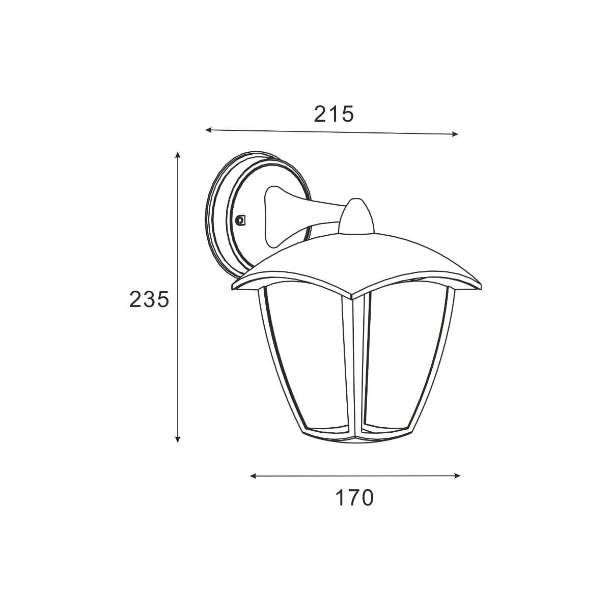 Бра вуличне LANTERN 17040-WD Zuma Line чорний