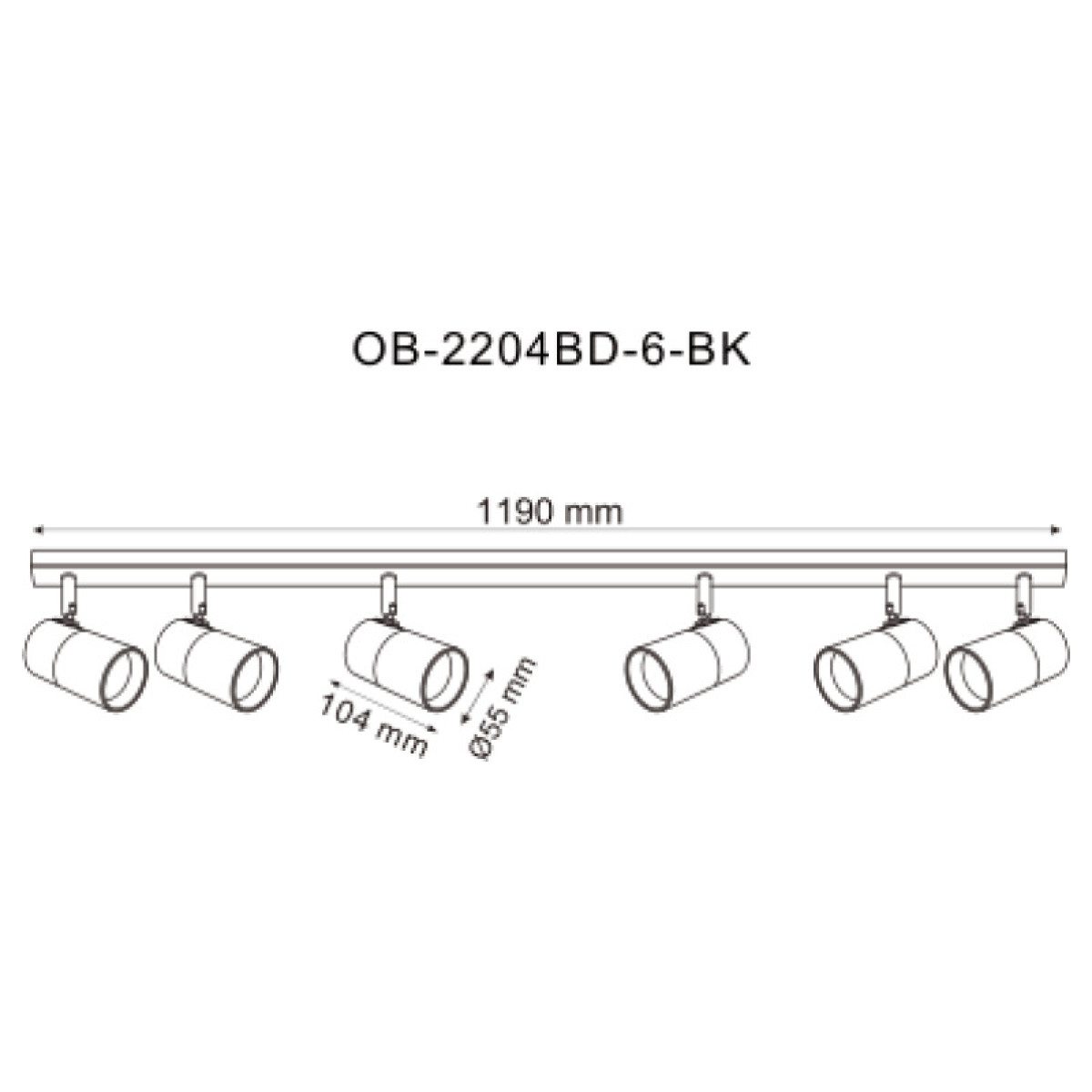 Спот FORI OB-2204BD-6-BK Zuma Line