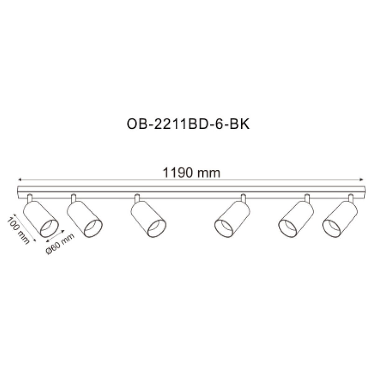 Спот REN OB-2211BD-6-BK Zuma Line