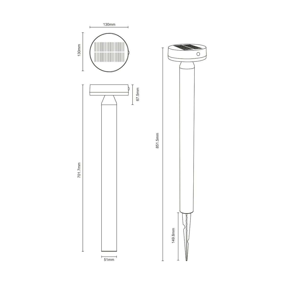 Вуличний стовпчик CARLI PT33613 Zuma Line чорний