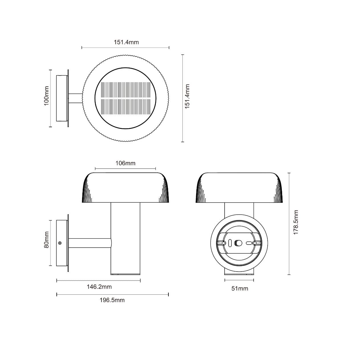 Бра вуличне BLUET WT33111 Zuma Line чорний